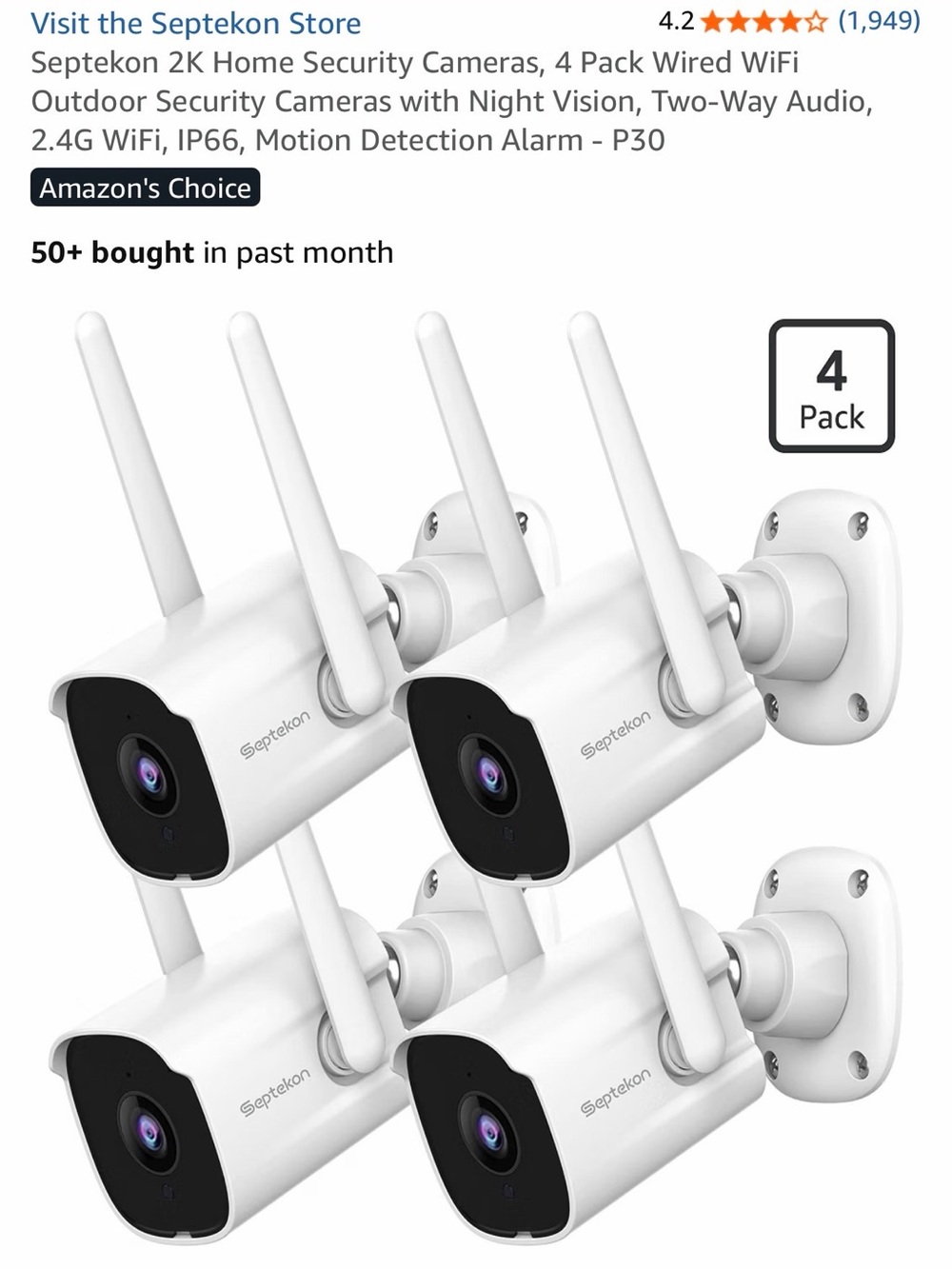 Septekon 2k home Security Cameras